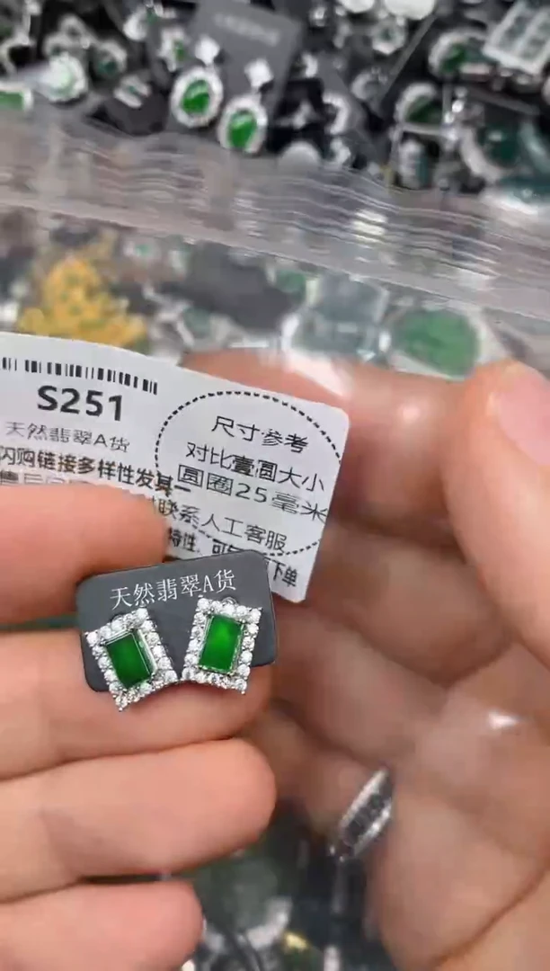 颈饰未镶嵌翡翠S251耳钉