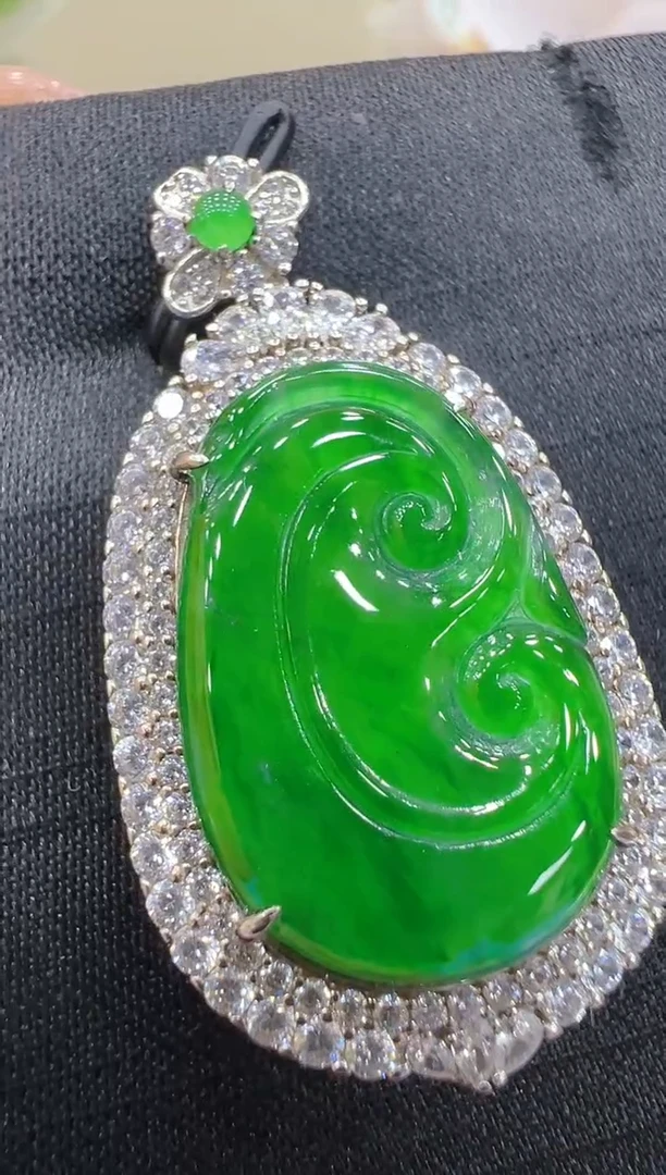 吊坠(不含链)银S925镶嵌翡翠多样性团购发货一件