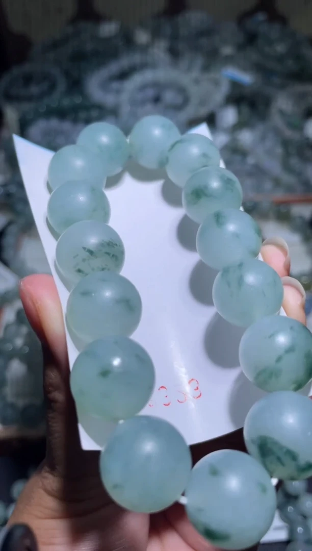 未镶嵌定制翡翠天然缅甸翡翠手串80 卡15+