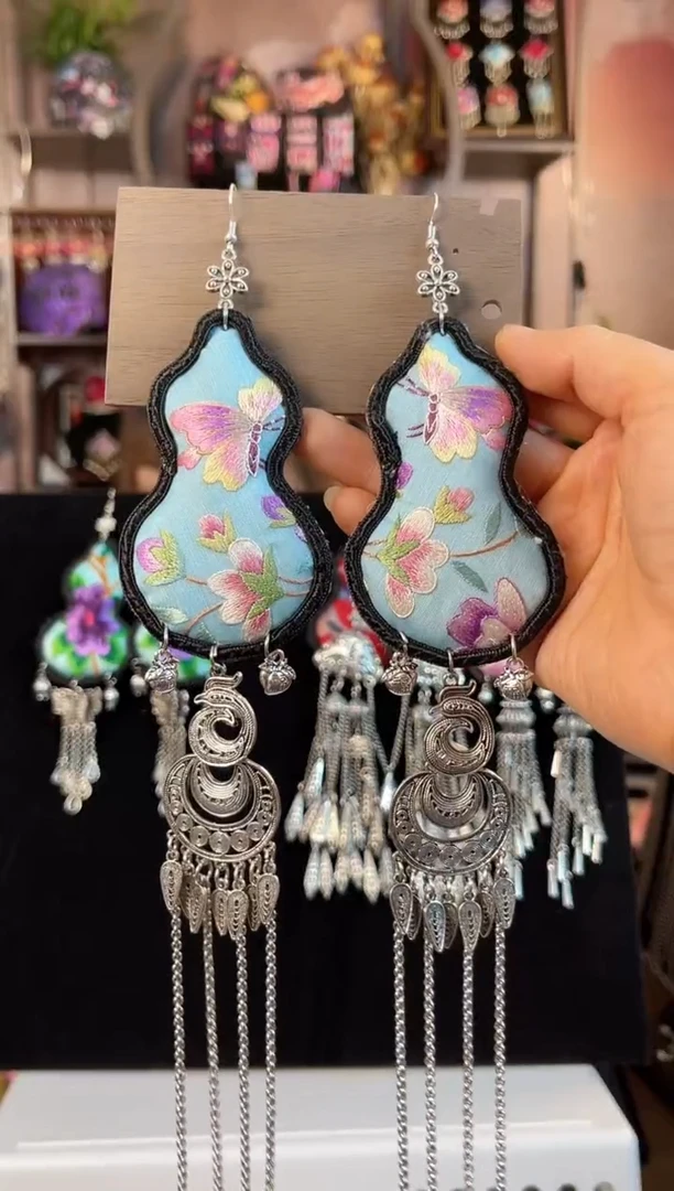 织绣格*花 民族风手工非遗老绣饰品399