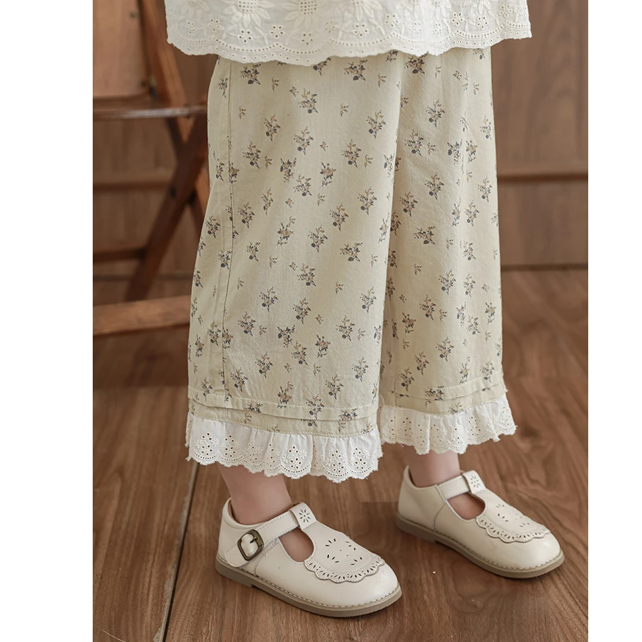 YOEHYAUL/幼悠[烂漫花海】夏伍波上女童夏季百搭原创设计长裤X5113