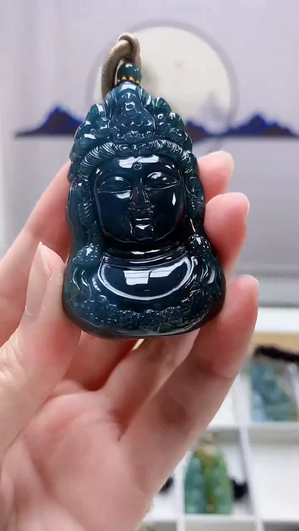 未镶嵌定制翡翠4917zm-毛货挂件94观音