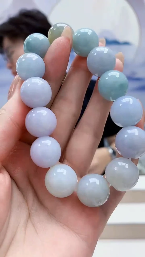 未镶嵌定制翡翠4688MM-毛货手串105