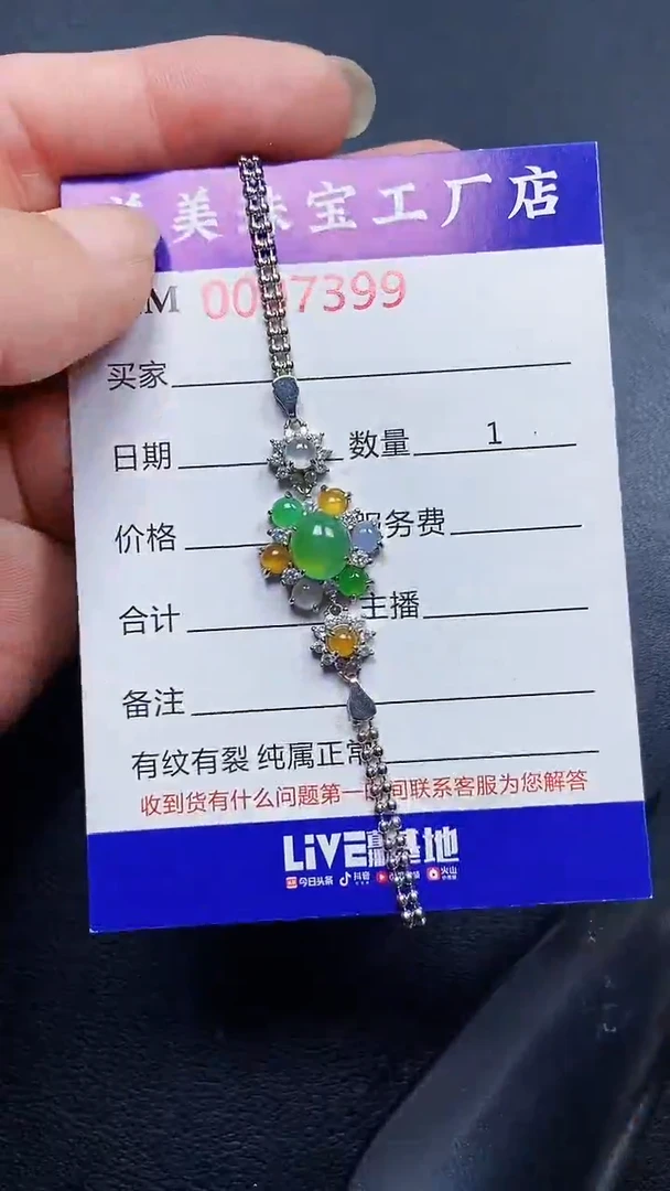 翡翠银S925镶嵌颈饰7399