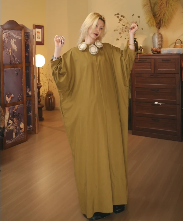 【喜一兮】孤芳 长袖连衣裙时尚百搭宽松套头设计师5DC-S8191