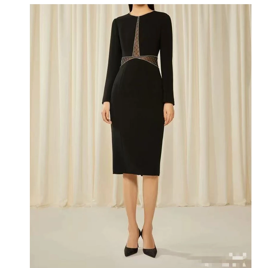 G+2025年秋季新款【衿贵范】醋酸简约礼服非镂空连衣裙