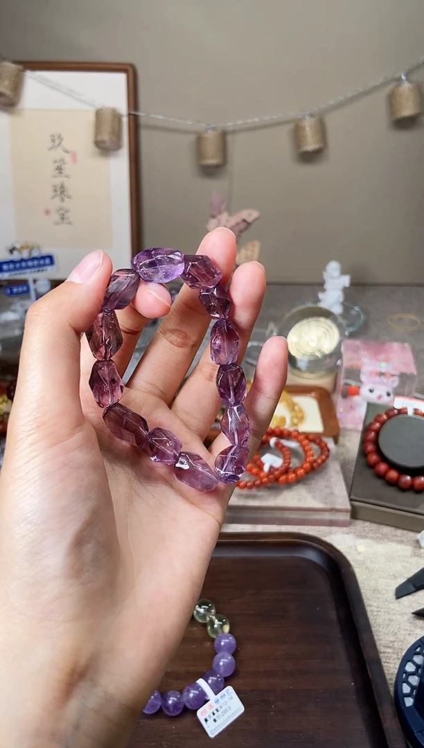 水晶手链未镶嵌紫水晶随行微瑕