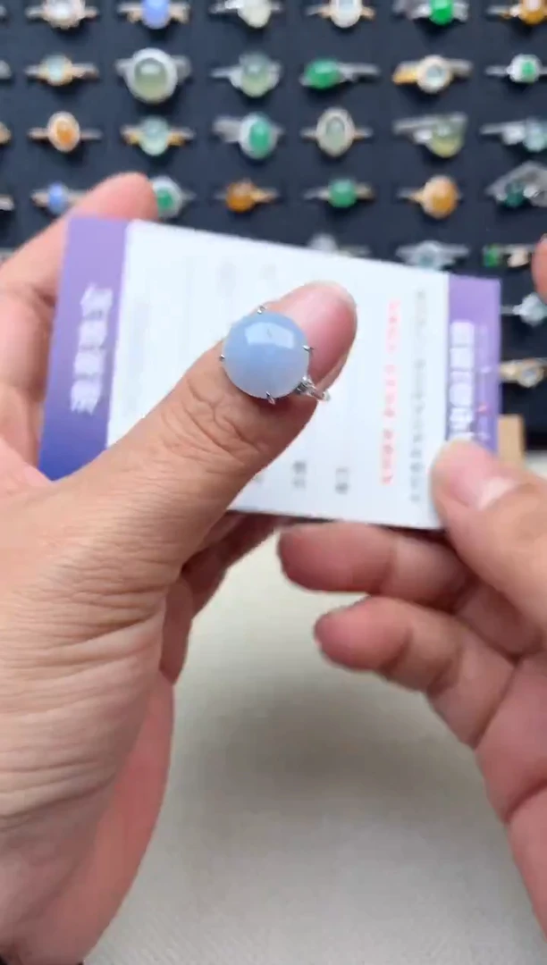 银S925镶嵌戒指翡翠.