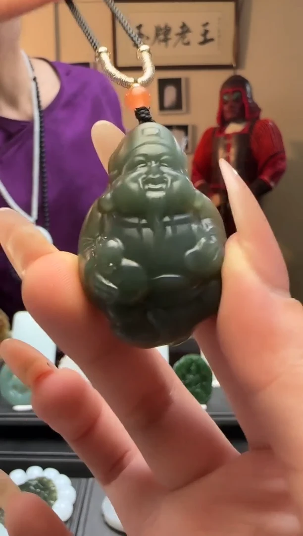 【闪购商品】和田玉且末蓝财神未镶嵌吊坠