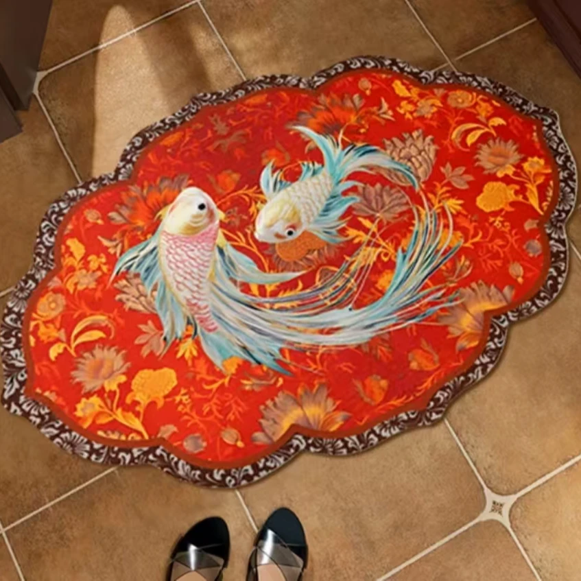 金玉满堂复古家用硅藻泥卫生间吸水防滑地垫入户门卧室地垫