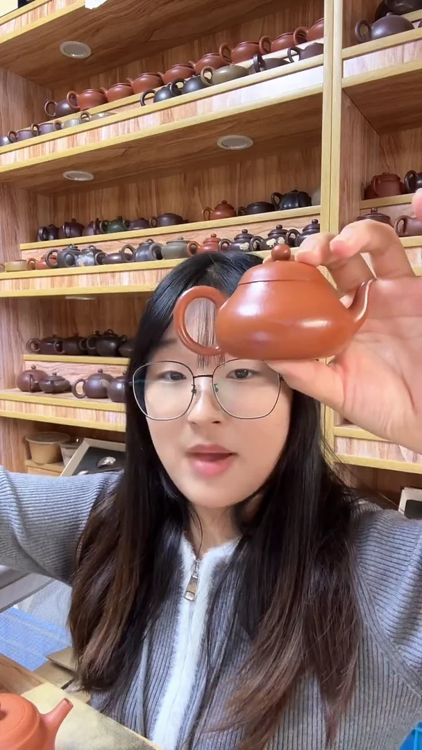 茶壶紫砂鱼子朱泥矮梨120cc左右