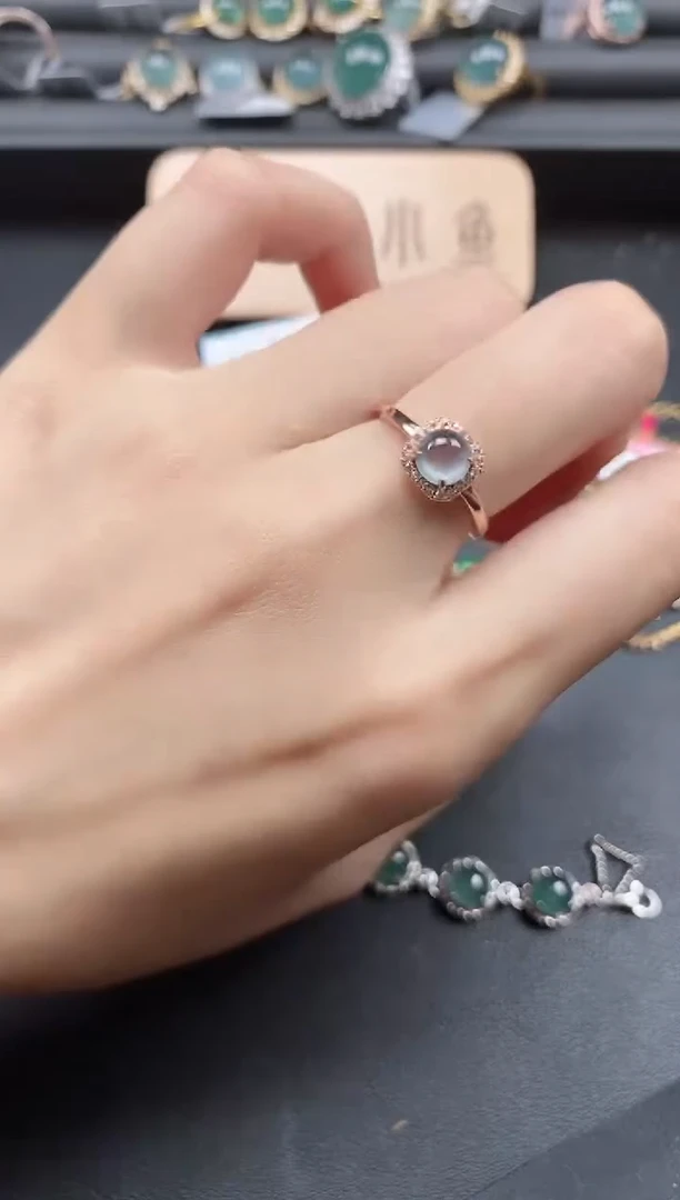 翡翠戒指银S925镶嵌1-2