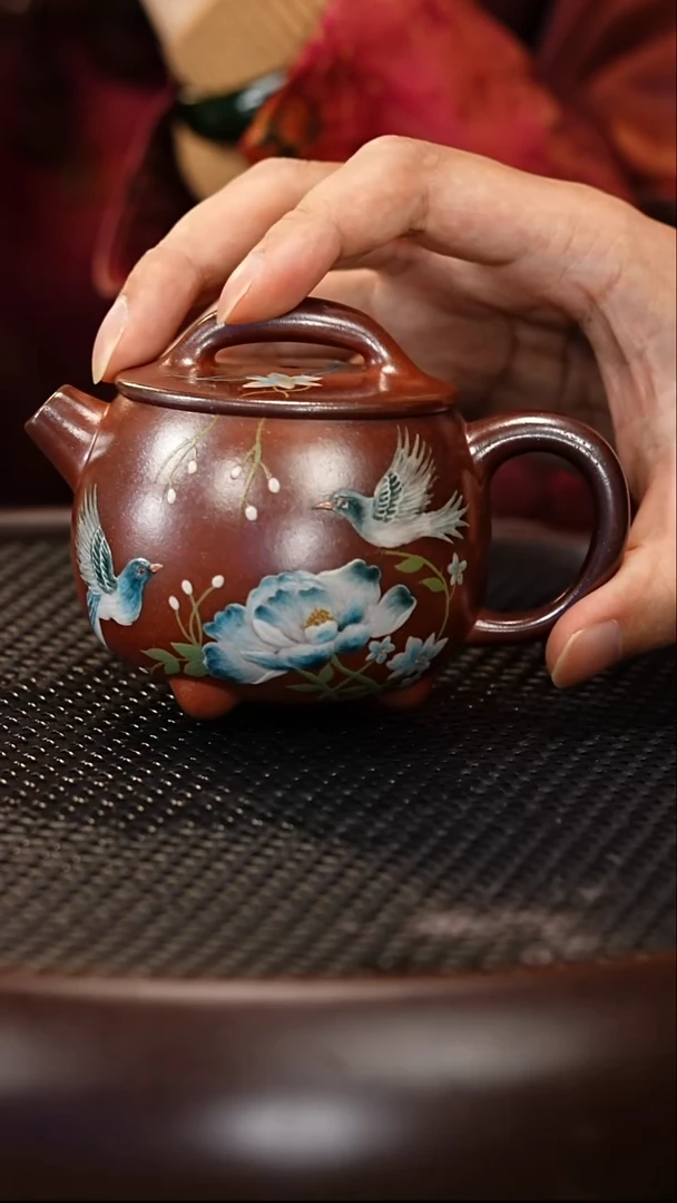 茶壶紫砂66 杨建英 玫瑰金砂 憨瓢 200cc