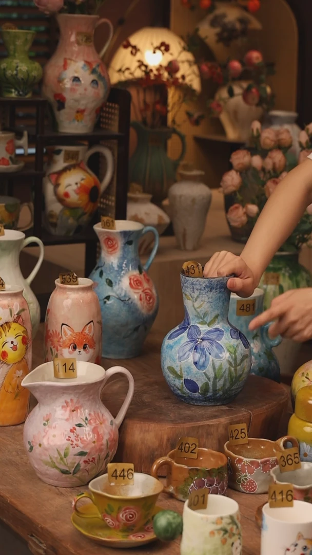 陶瓷景德镇设计师手作花器摆件侘寂风431