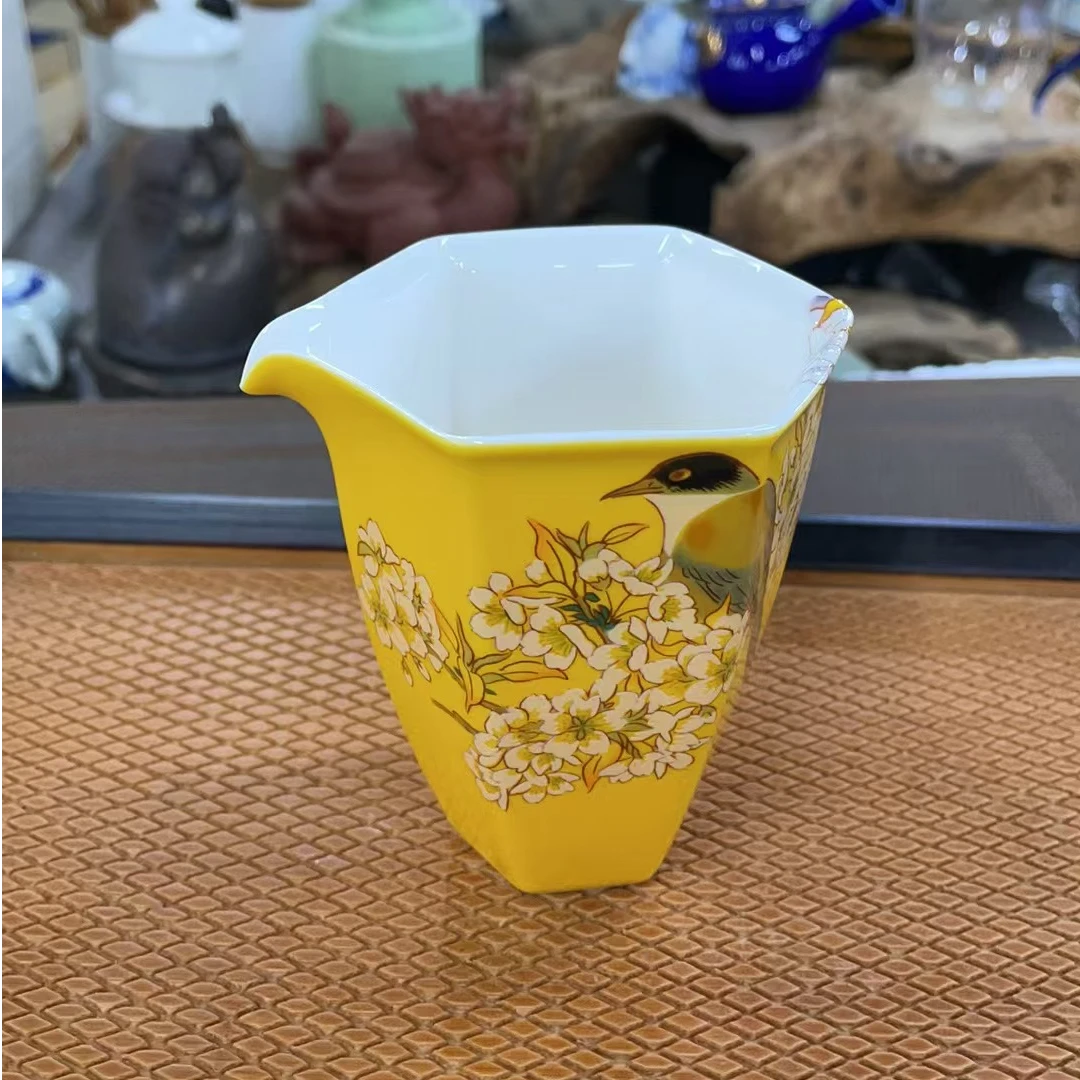 日式回流三鹰鸟黄色公道杯