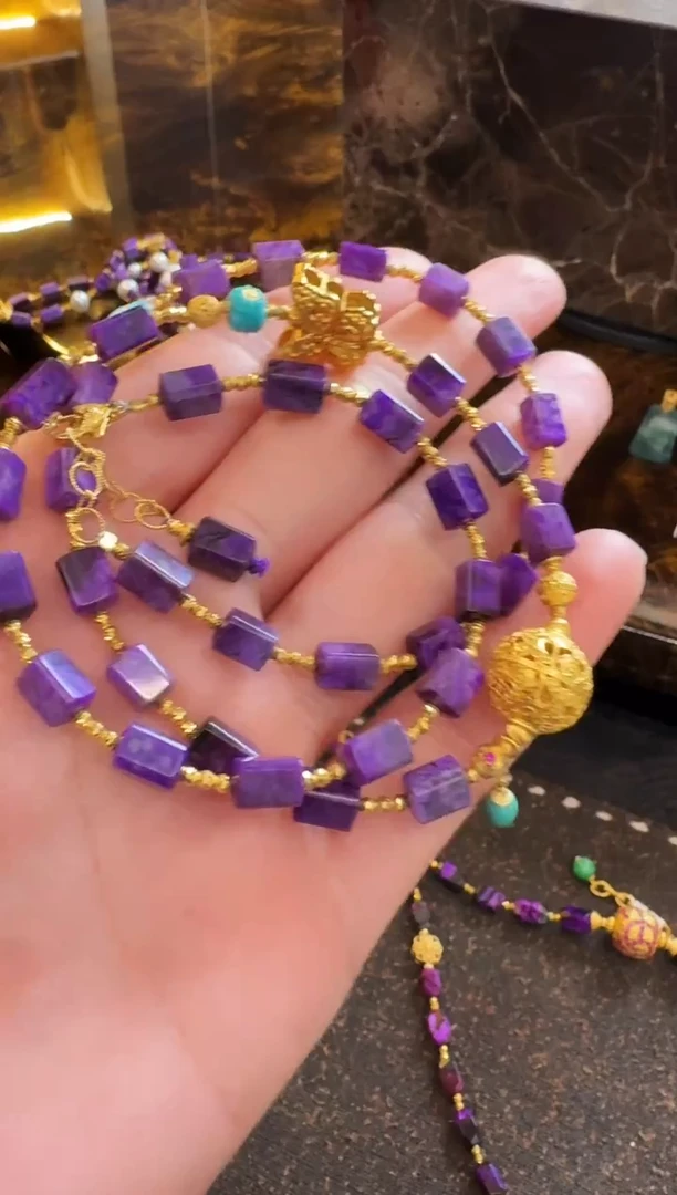 苏纪石（舒俱来）18K金镶嵌珠串珠串