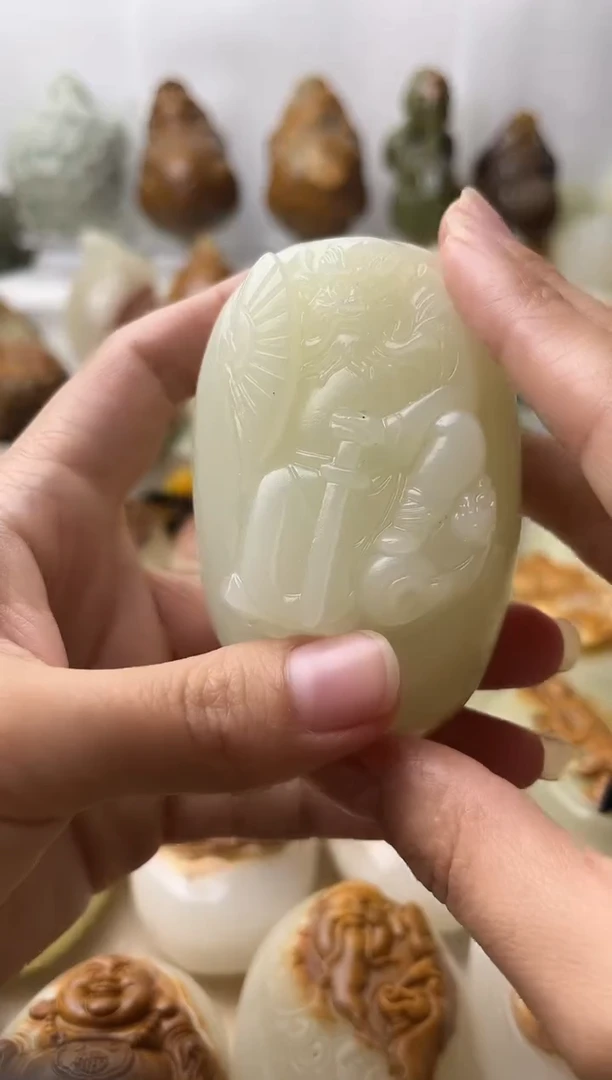 石材古青石棉纹正常不退换钟馗