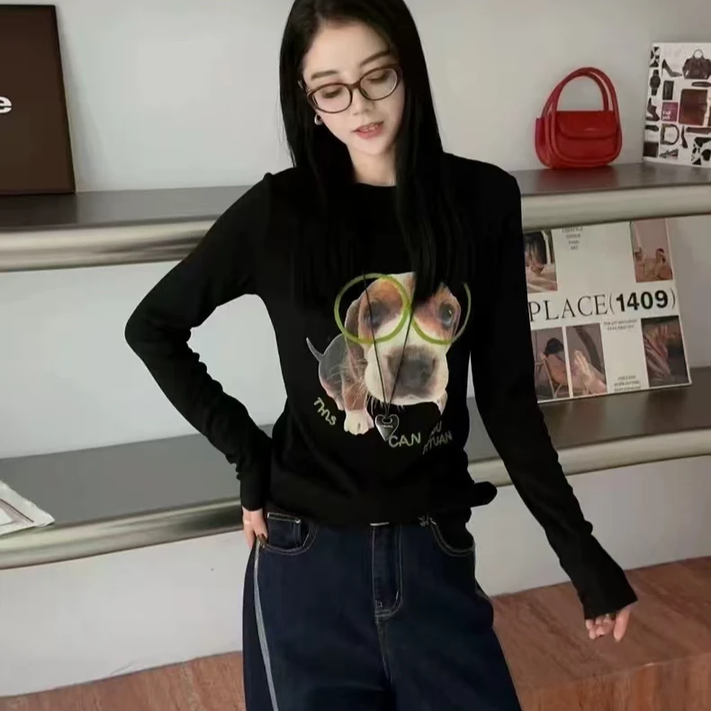 9356欧货洋气小狗小衫T恤