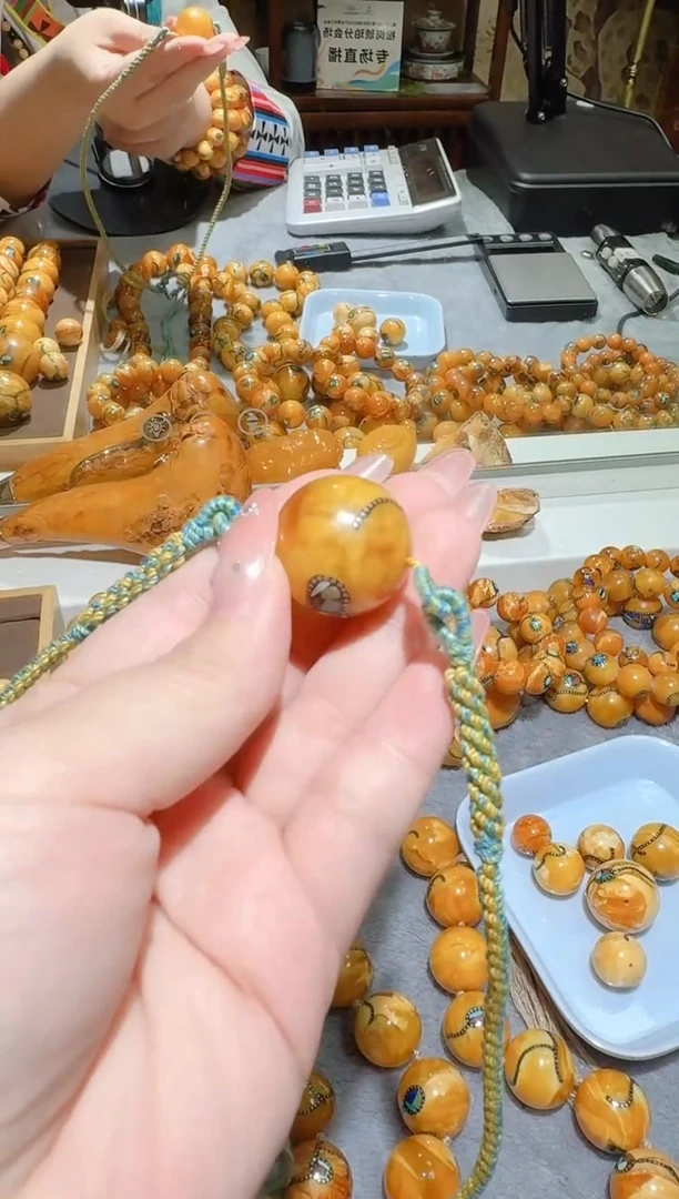 蜜蜡颈饰未镶嵌970天然蜜蜡珠宝奇石全都保真