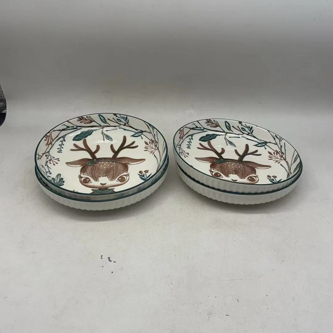 7118（口径17 高3.5）陶瓷圆盘菜盘C140