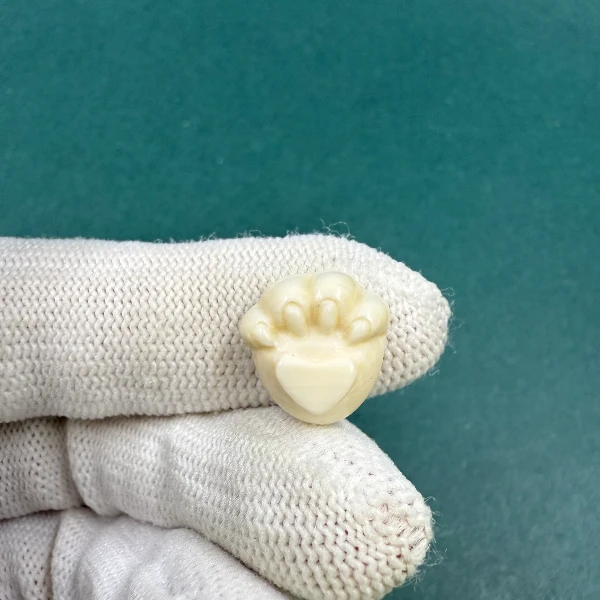 D1676天然猛犸牙虎爪爱心配饰支持鉴定假一罚四