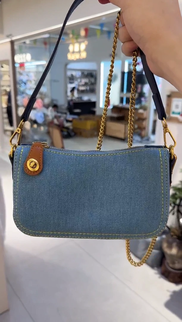 聚酯纤维牛仔单肩链条包包