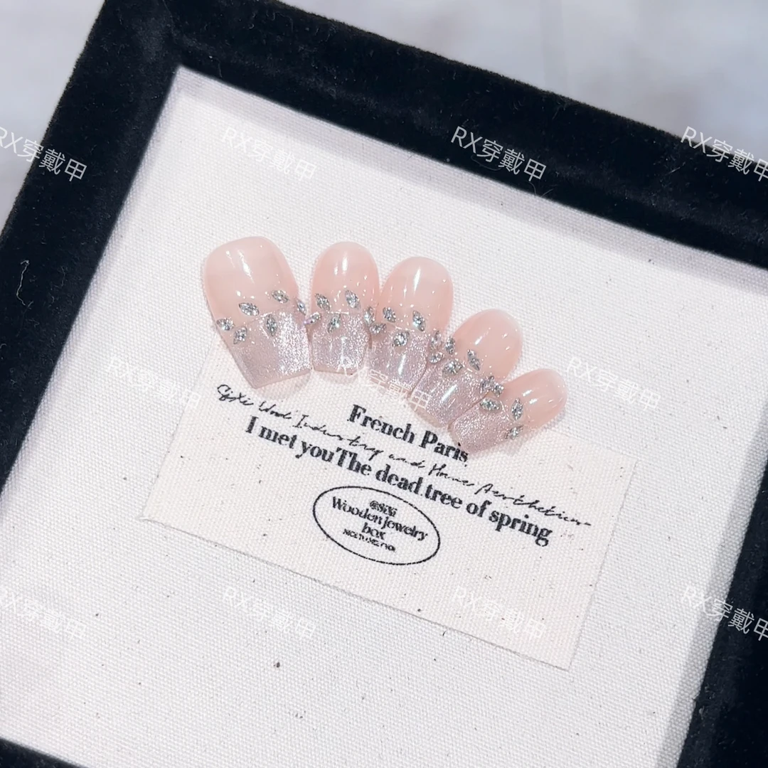 【 月桂绮梦】复古设计温柔纯手工气质高级猫眼锆石穿戴甲