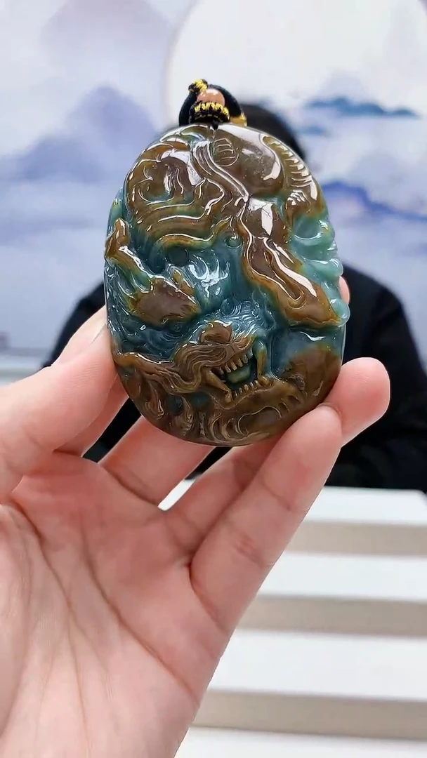 未镶嵌定制翡翠5060lr-毛货挂件86