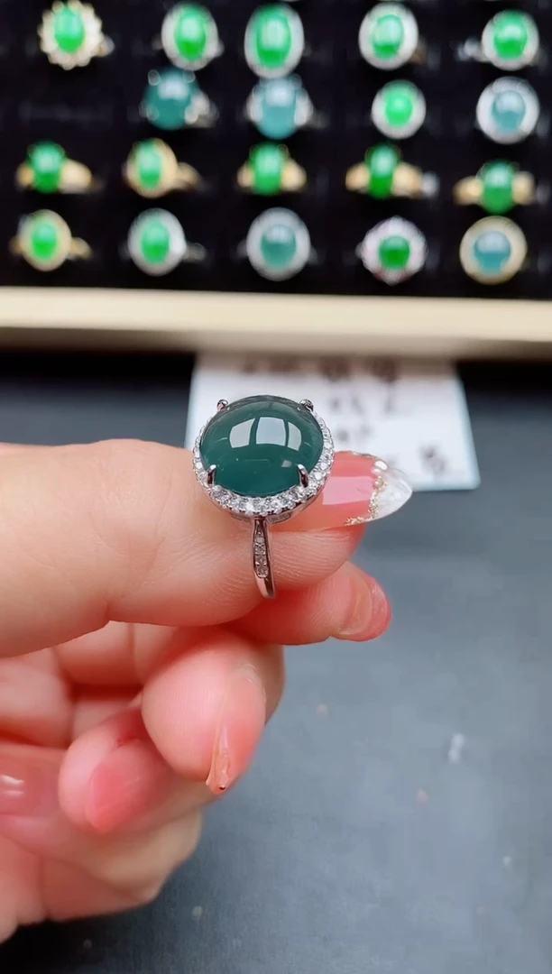 【闪购商品】翡翠戒指银S925镶嵌35353553