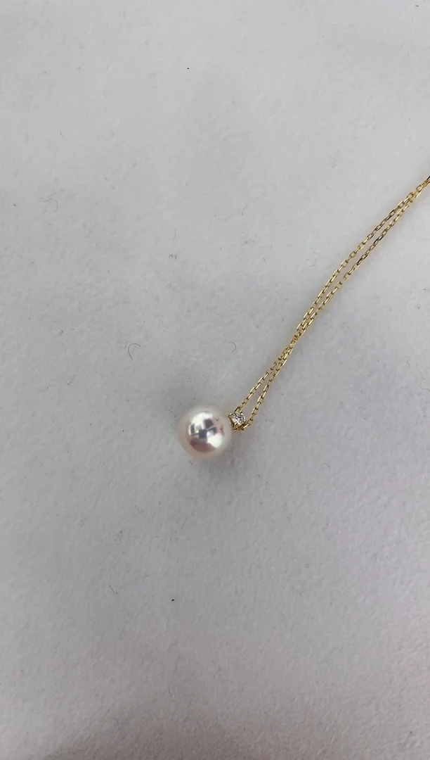 【闪购商品】海水珍珠颈饰18K金镶嵌王妃8.5-9（赠送银链子