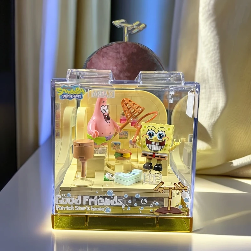 海绵宝宝比奇堡积木玩具拼装蟹堡王派大星菠萝石头屋成人儿童礼物