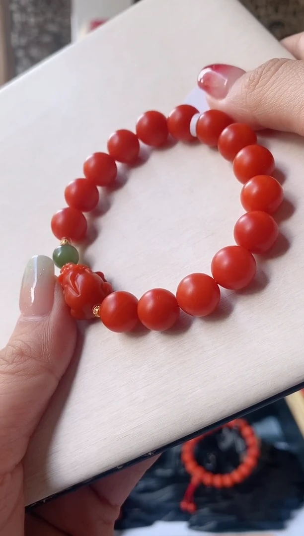 未镶嵌手链南红玛瑙保山南红貔貅设计款单圈11+mm