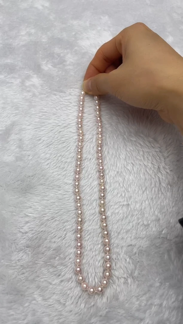 项链银S925镶嵌海水珍珠AK6.5-7mm