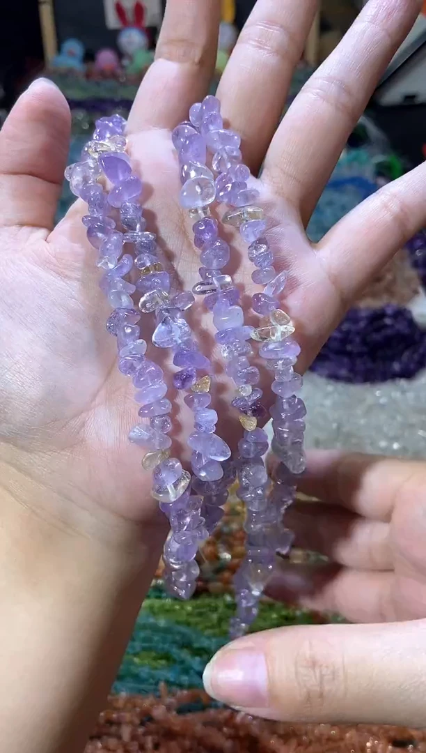 水晶珠宝半成品未镶嵌aaa紫黄晶