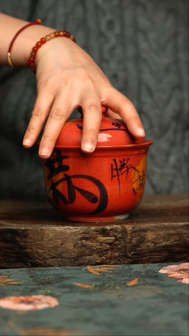 【闪购商品】杯釉下彩手工手绘同款陶器