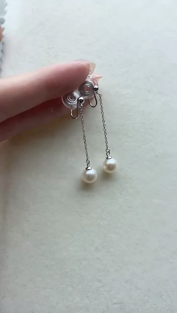 银S925镶嵌淡水珍珠耳饰15