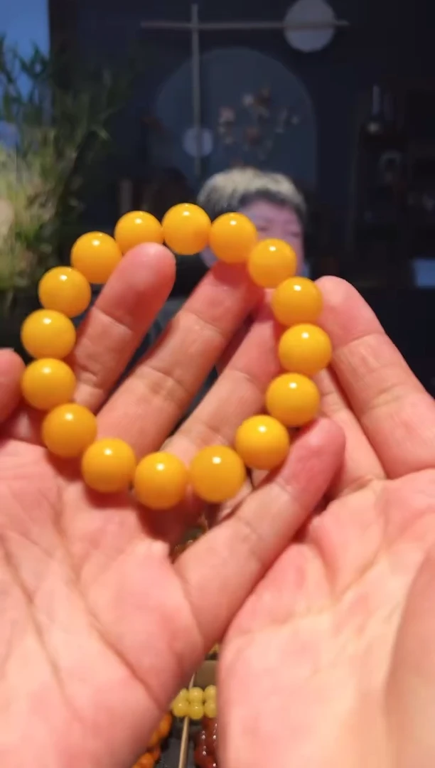 未镶嵌蜜蜡手串14+单圈