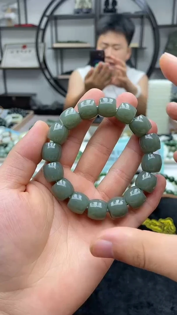 手串未镶嵌和田玉新疆且末天空蓝14直切