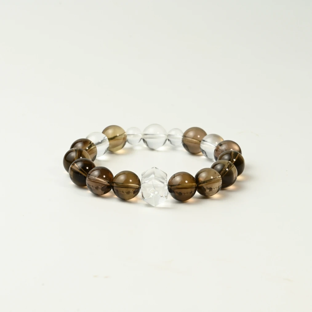 【归墟之光】天然茶晶白水晶组合设计款手串