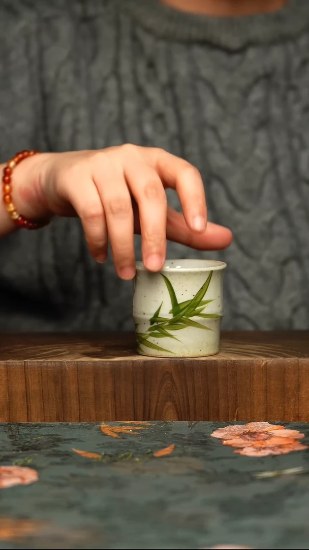 杯釉下彩手工手绘同款陶器
