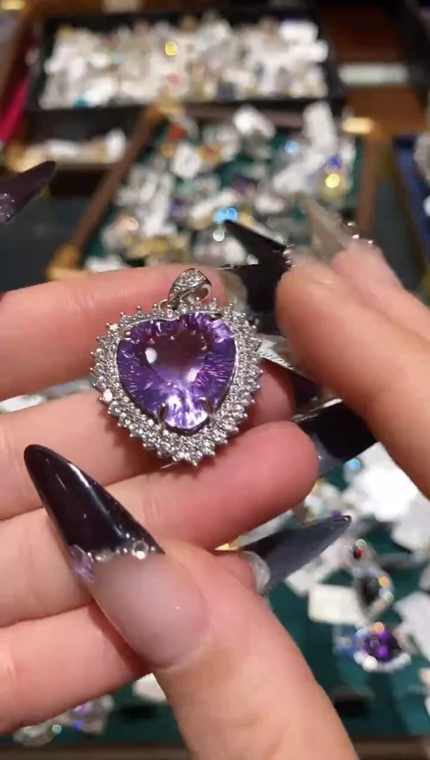 吊坠(不含链)银S925镶嵌紫晶楚楚珠宝中古甄选不退换