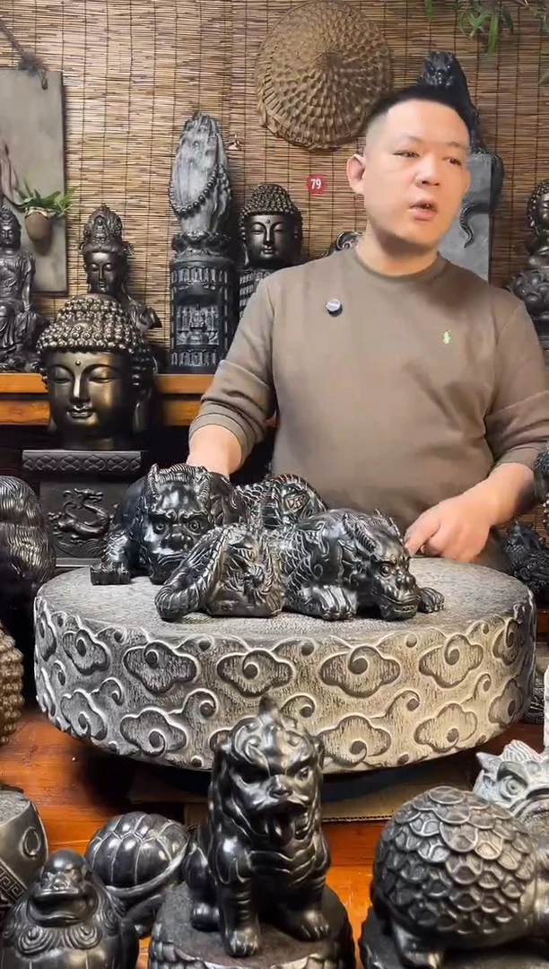 石材30趴吸水兽天然青石雕刻