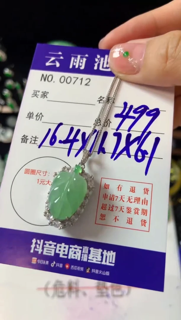 【闪购商品】翡翠颈饰银S925镶嵌翡翠