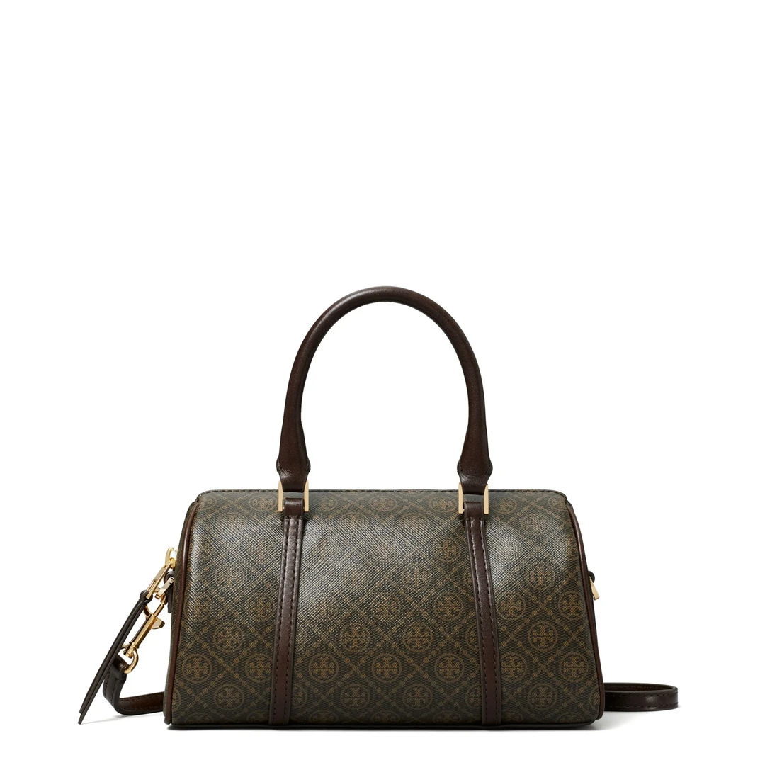 未使用 TORY BURCH/汤丽柏琦 T Monogram黑咖色波士顿 164900-200