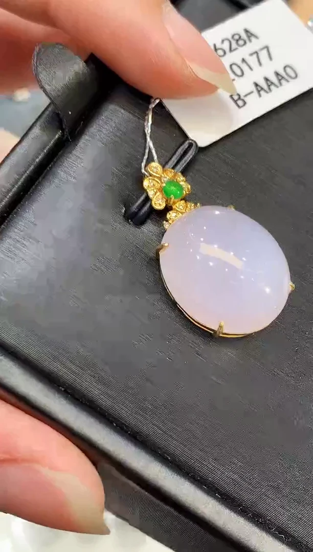 翡翠18K金镶嵌吊坠(不含链)L0177多样性发其一