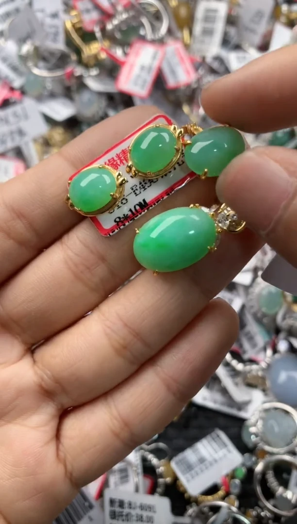 银S925镶嵌戒指翡翠13            2