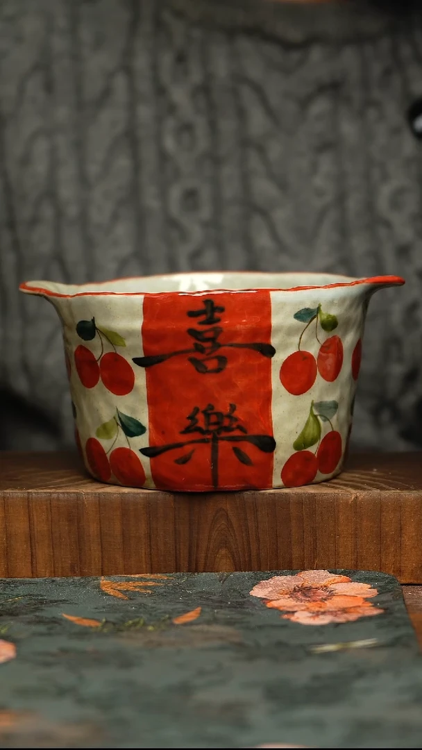 杯釉下彩手工手绘同款陶器