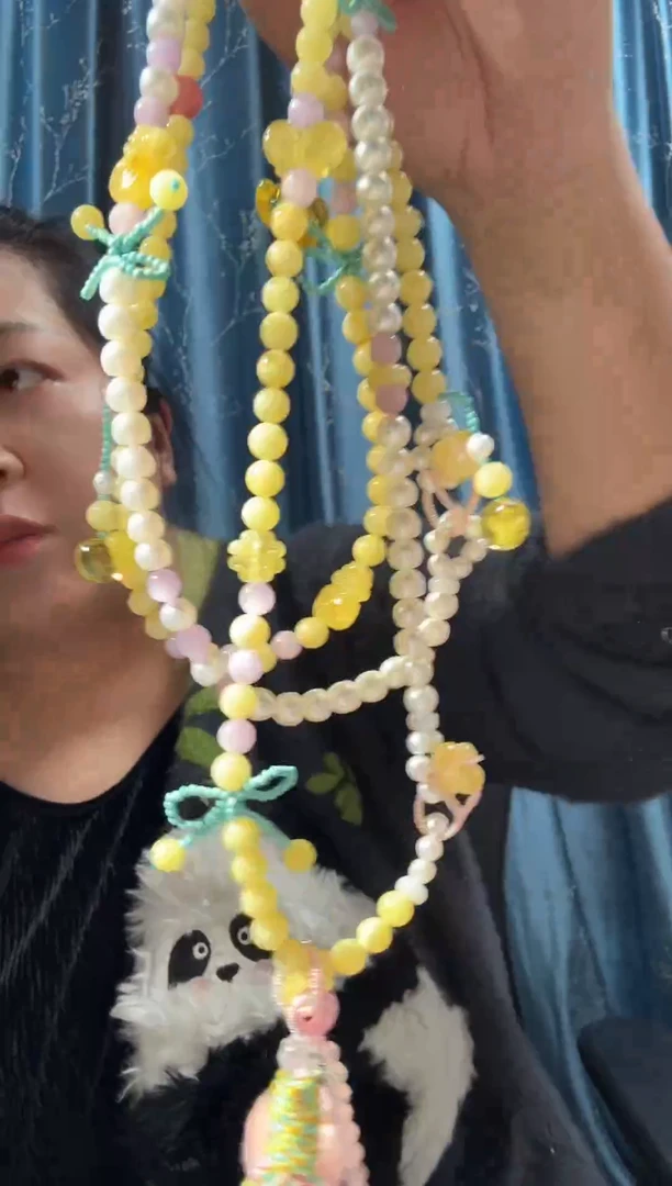 蜜蜡项链未镶嵌蜜蜡珍珠项链斜跨