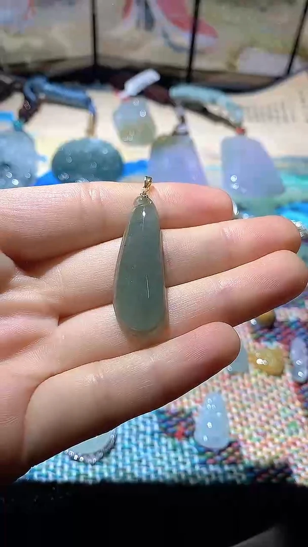 吊坠(不含链)18K金镶嵌翡翠翡翠6
