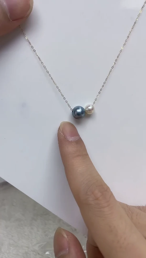 颈饰18K金镶嵌海水珍珠